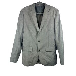FAIRLANE Men's Grey Cotton Linen Blazer Sport Coat Medium M Stretch Old Money
